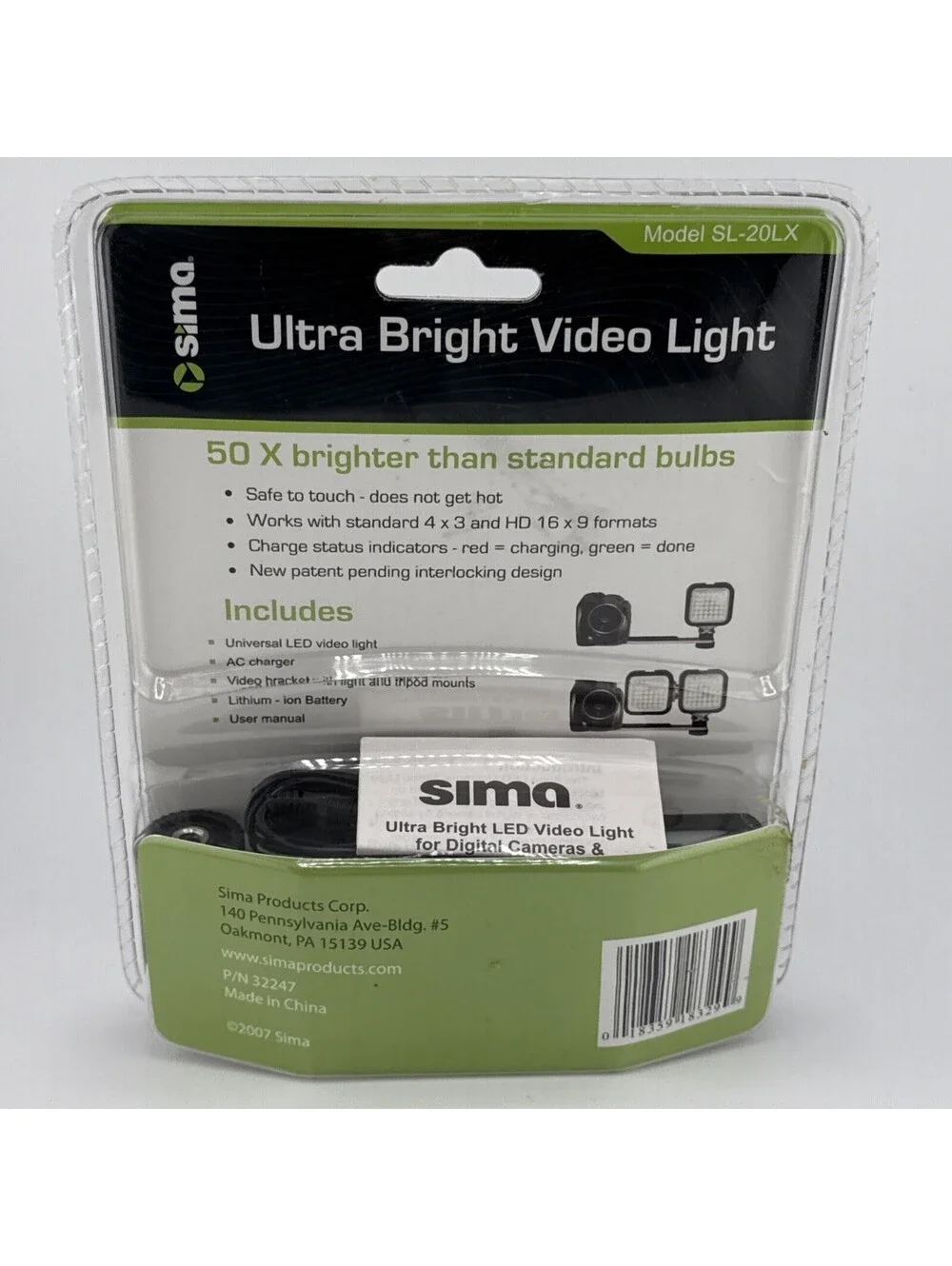 Sima | SL-20LX | Compact | Sealed Vintage Handycam Camcorder Light New Old Stock